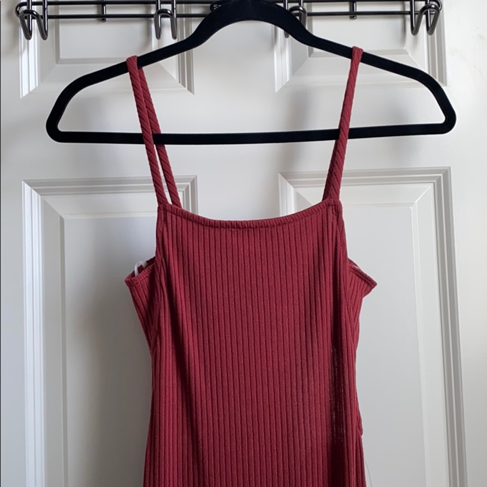 Wine Red Over-the-knee Dress